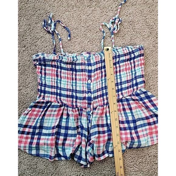 Torrid Plaid Gauze Smocked Babydoll Top 0X Button Front EUC #AltGirl #Grunge - Picture 7 of 9